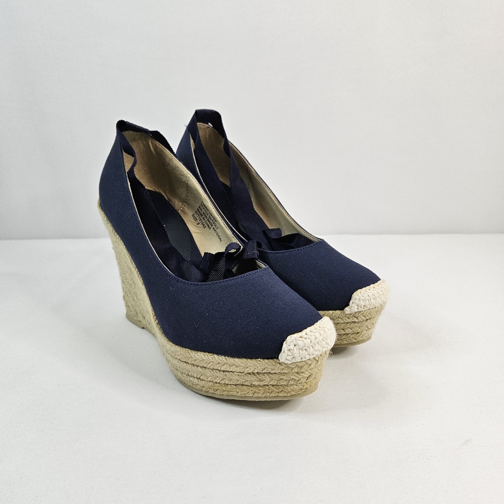 Mossimo Supply Co. Navy Espadrille Wedge Sandals